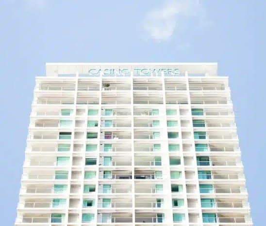apartment building in Brisbane with blue sky