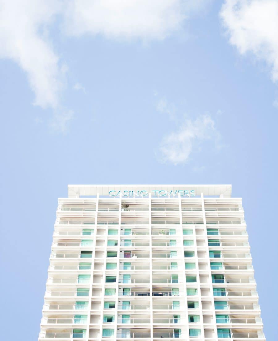 commercial building in Brisbane with blue sky
