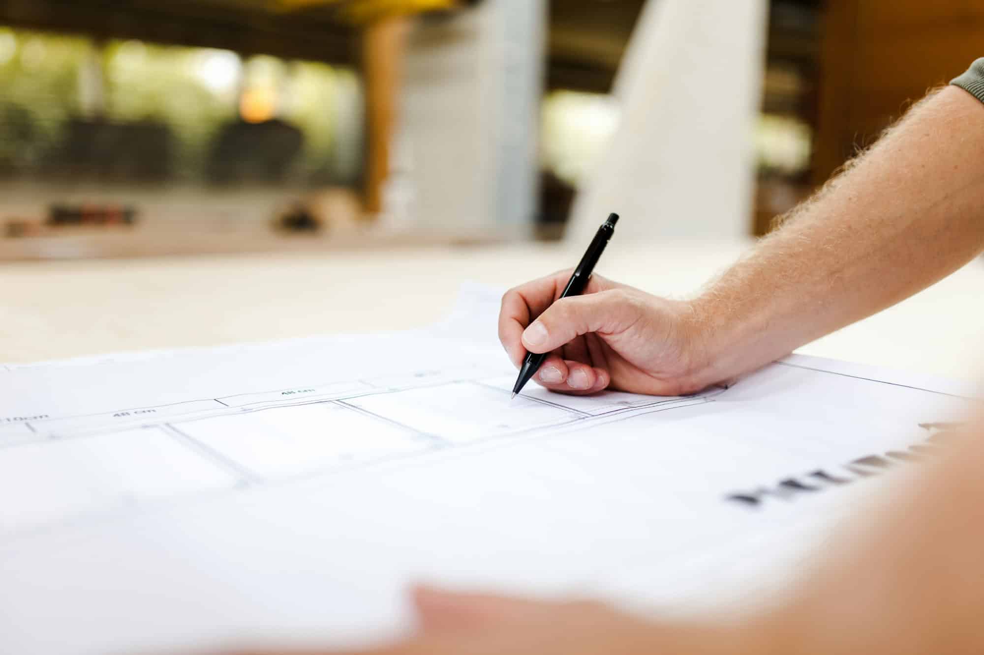 Architectural plans being drafted