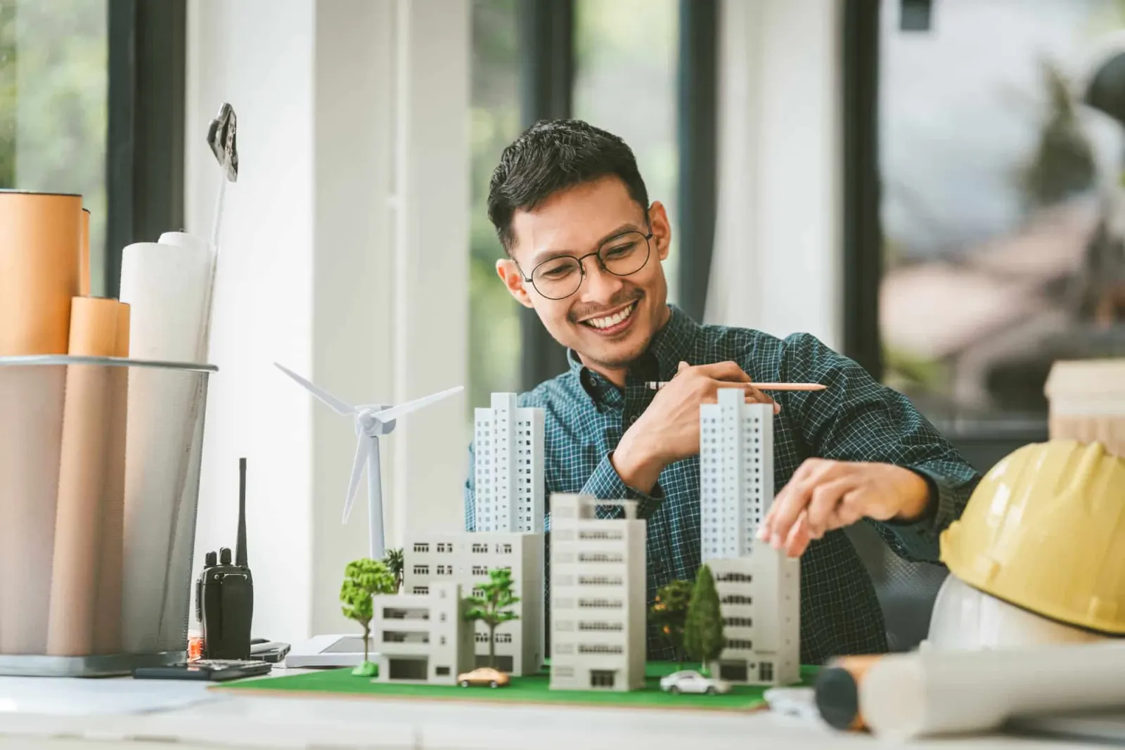Architect with development models