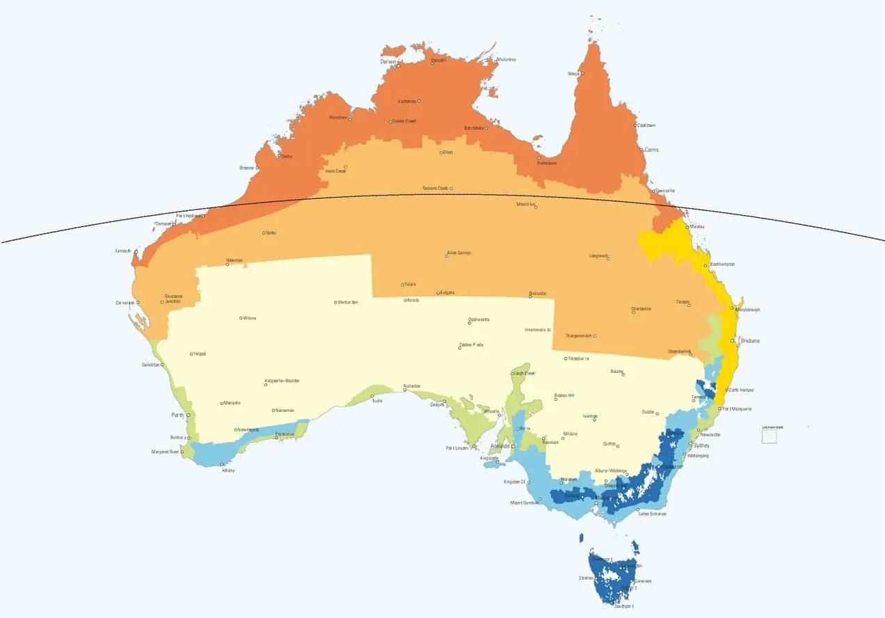 Climate Zone Map Australia