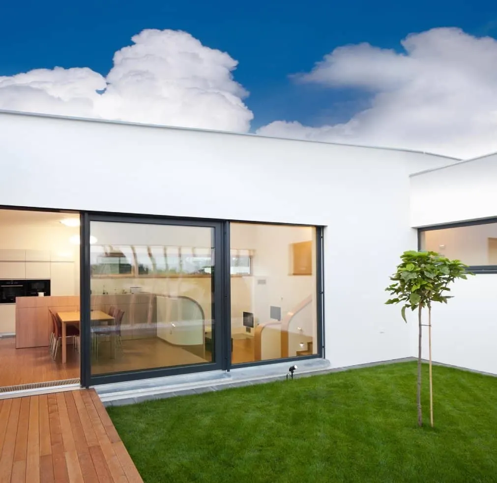 modern home with green space
