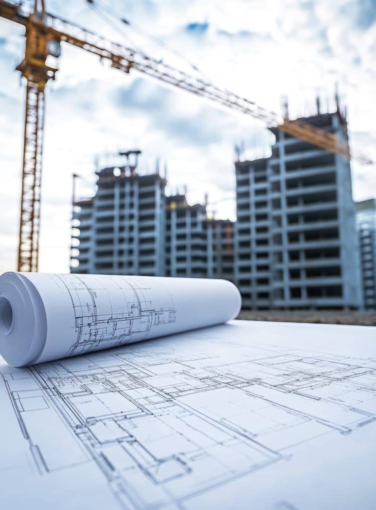 construction site plans cranes
